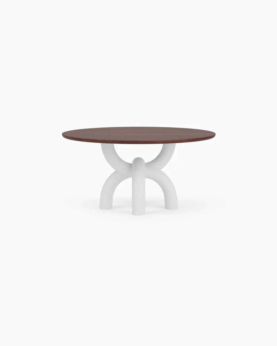 Walnut Top / White Plaster Base / 60" length | Seats 6