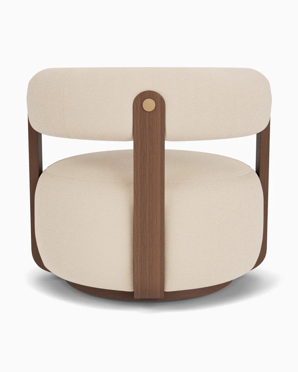 Oat Boucle / Walnut Frame