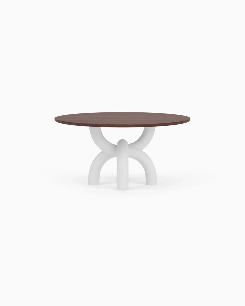 Walnut Top / White Plaster Base / 60" length | Seats 6
