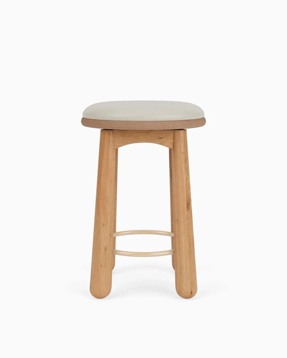 Pearl Leather Seat / White Oak / Counter (24.5" Height)
