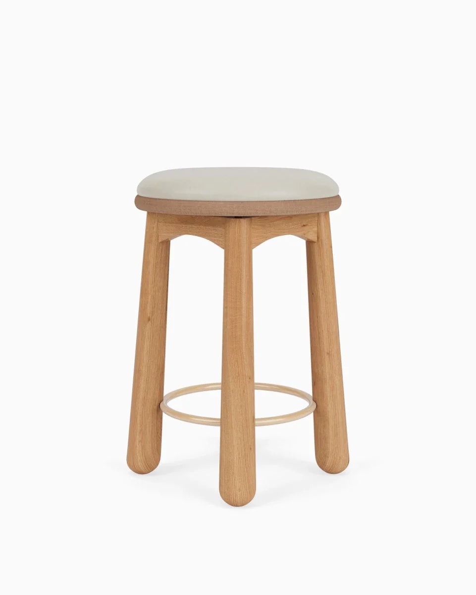 Pearl Leather Seat / White Oak / Counter (24.5" Height)