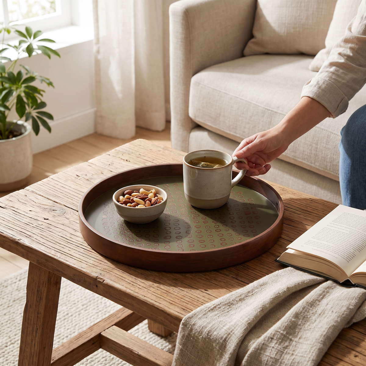 Second Nature Round Trays lifestyle