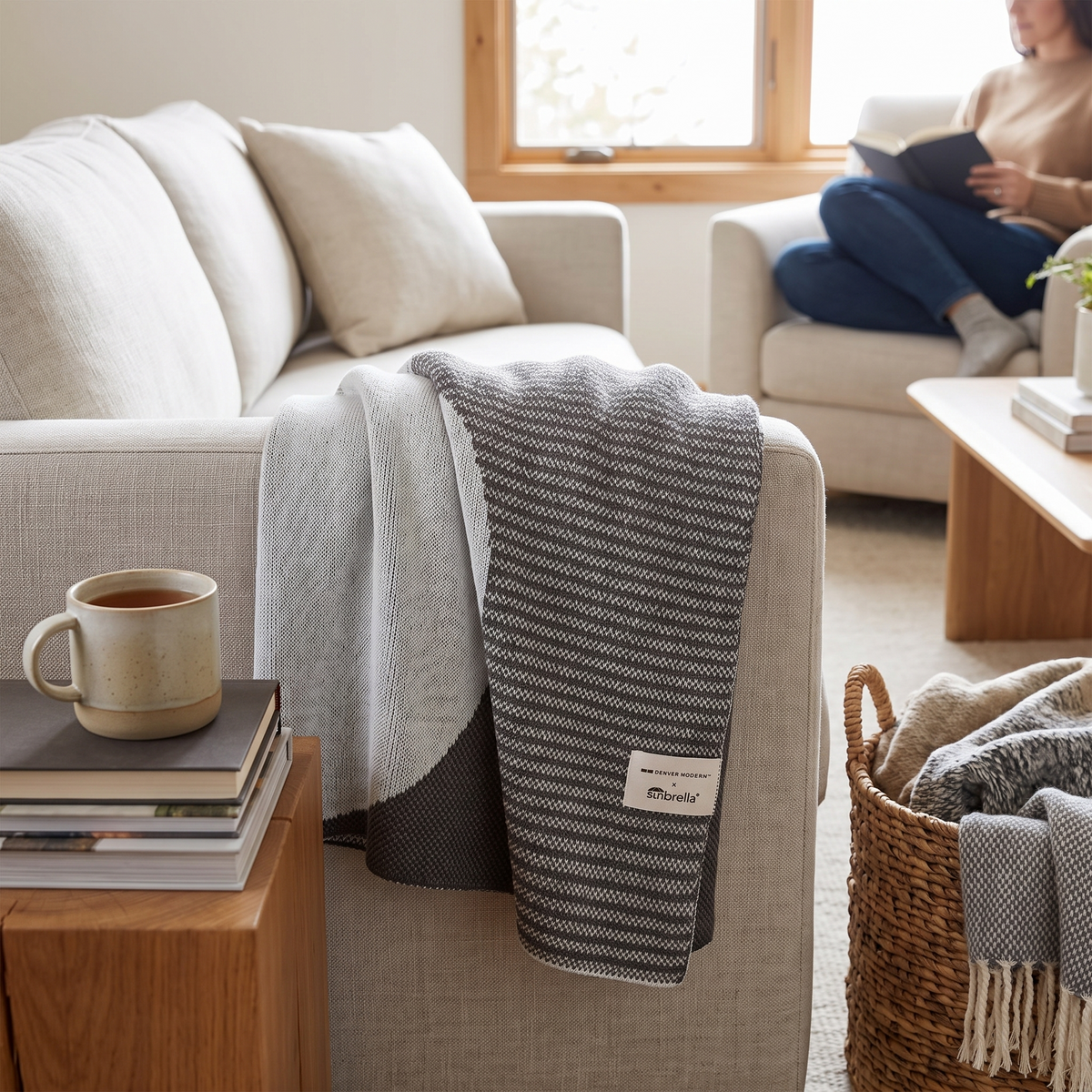 Sunbrella Dinosaur Ridge Throw - lifestyle