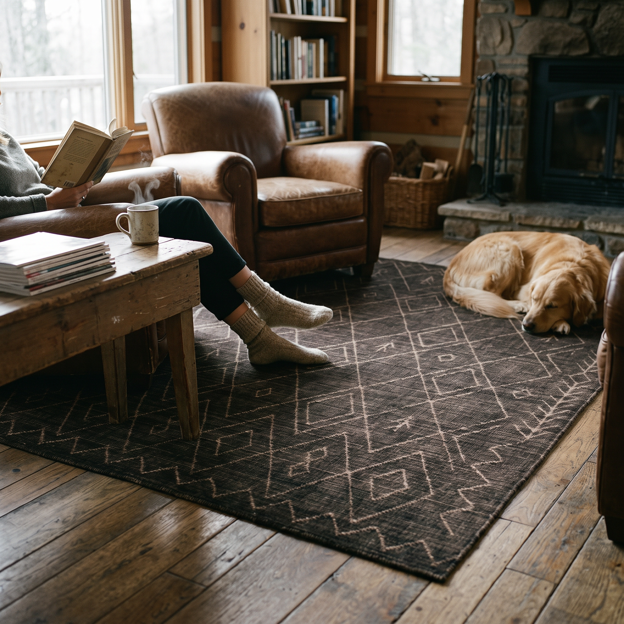 Nador Moroccan Hand Knotted Rug - lifestyle