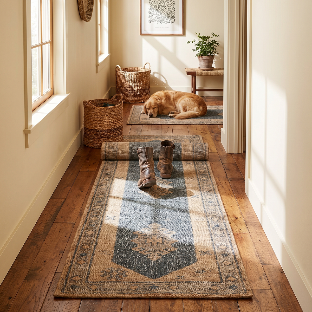 Samsa Hand Knotted Runner Rug - lifestyle