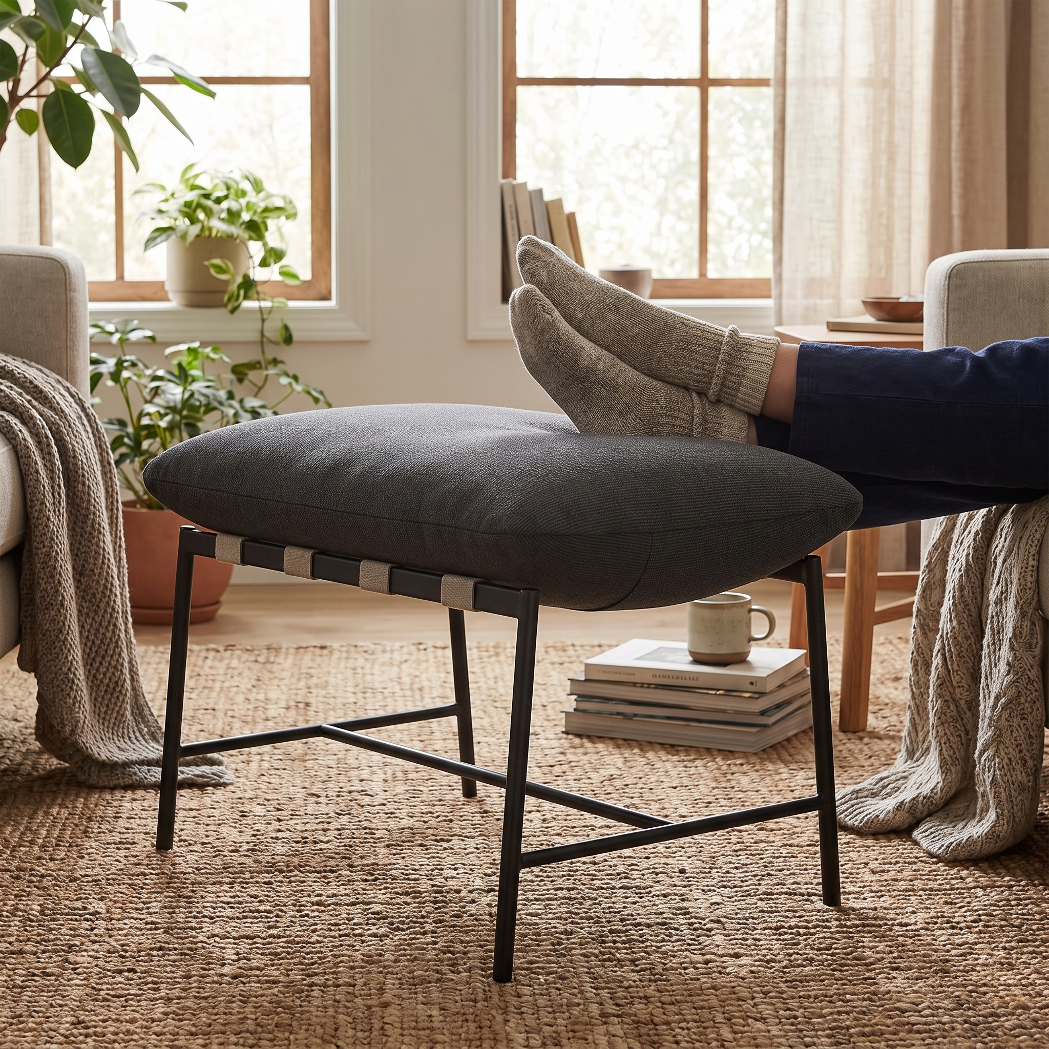 Outdoor Vail Ottoman - lifestyle