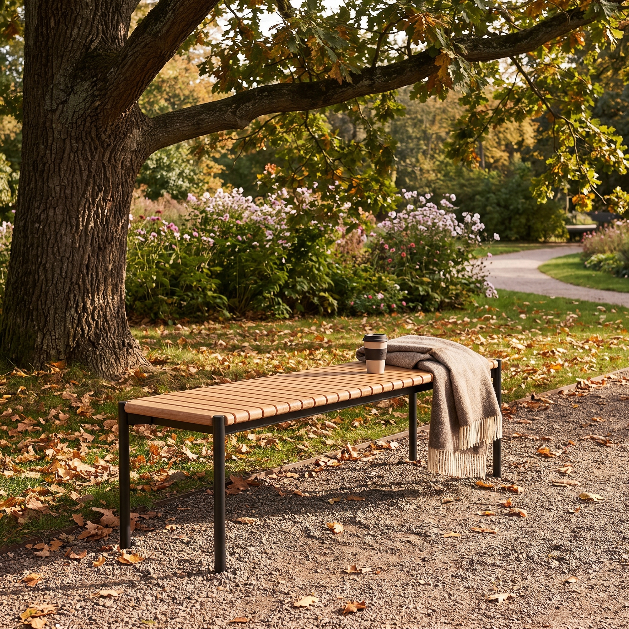Outdoor Strata Dining Bench - lifestyle