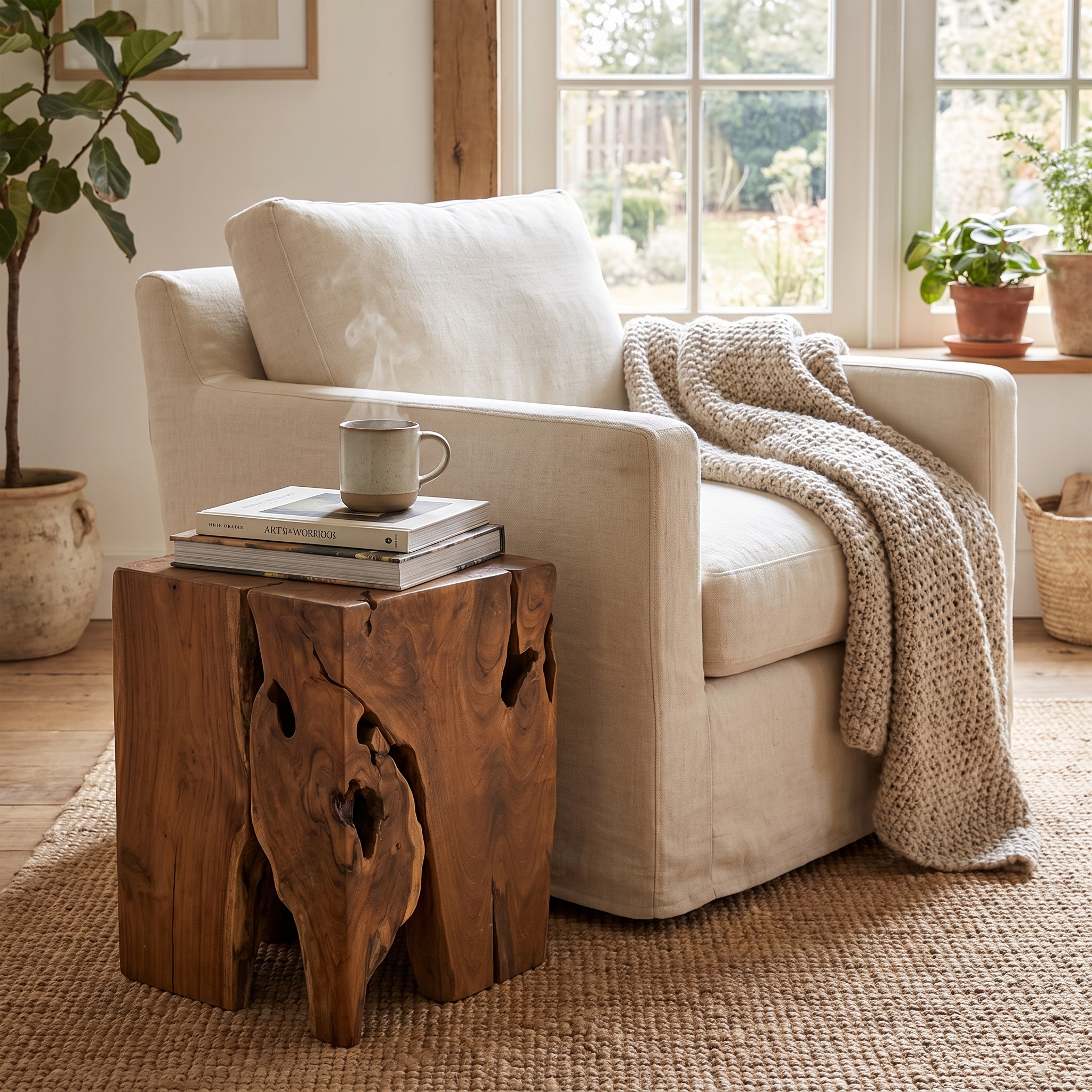 Teak Square Stool
