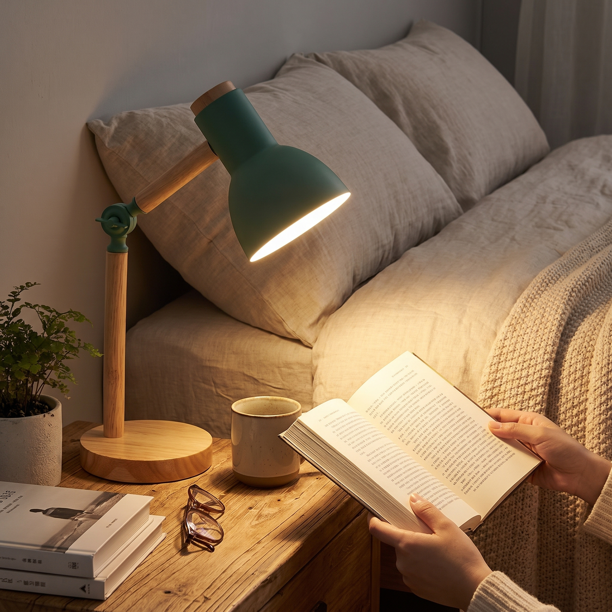 Nordic Wooden Desk Lamp lifestyle