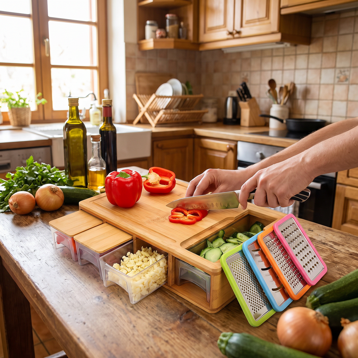 Bamboo Cutting Board lifestyle