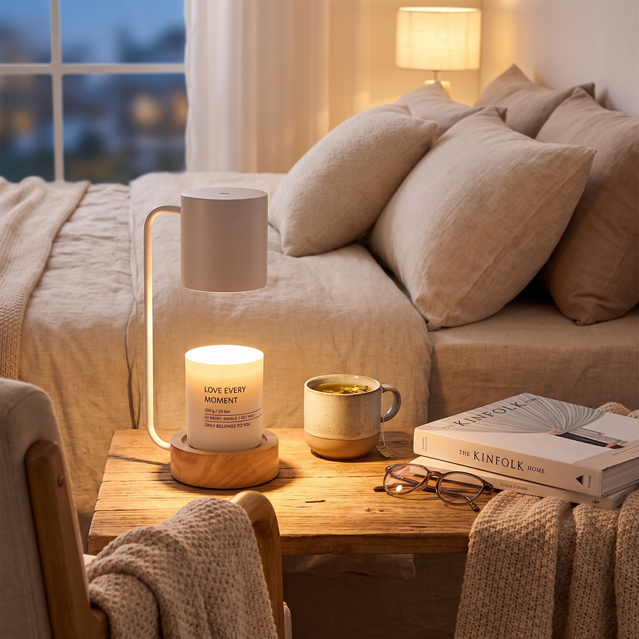 Japanese Minimalist Candle Warmer Lamp lifestyle