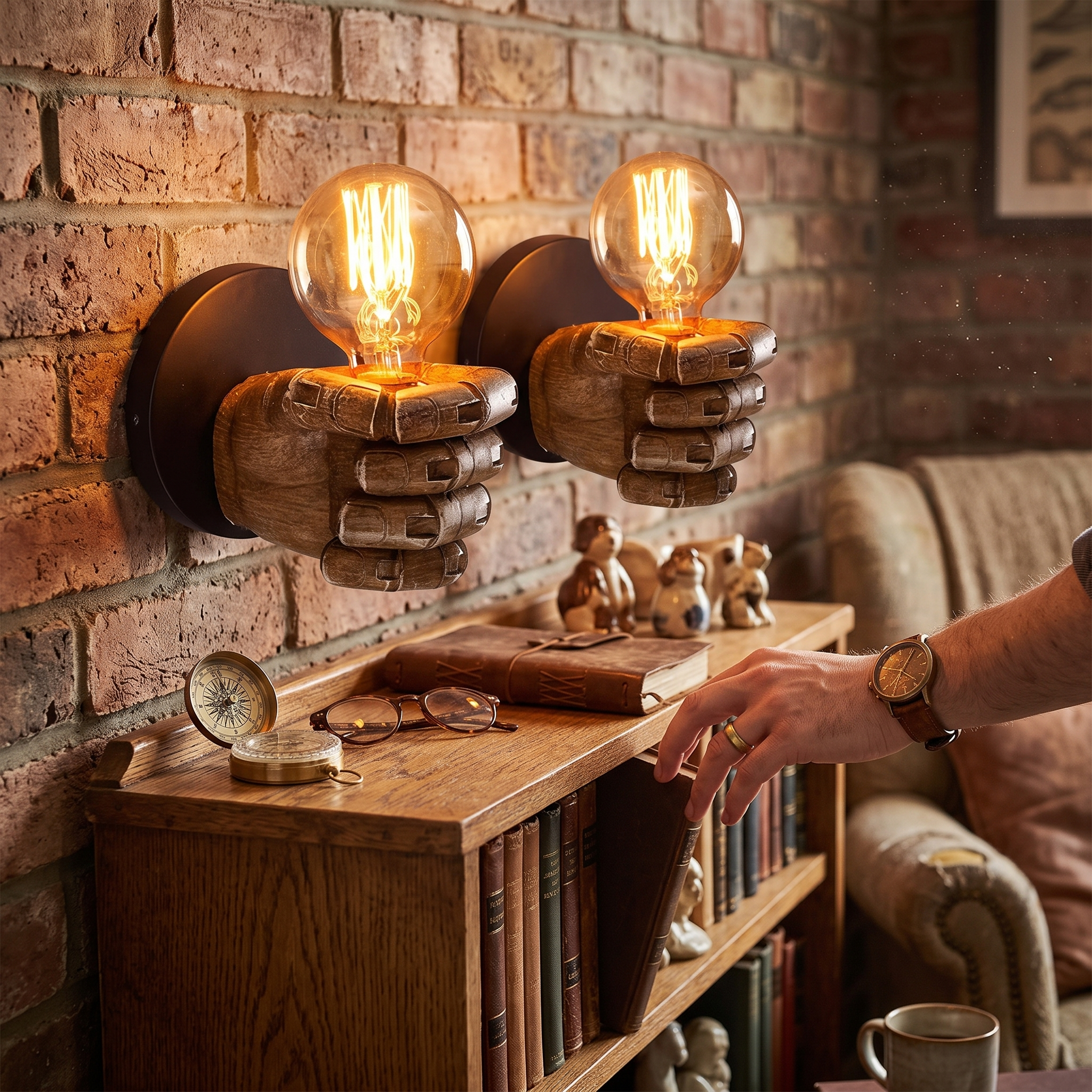 Industrial Hand Wall Lamp lifestyle