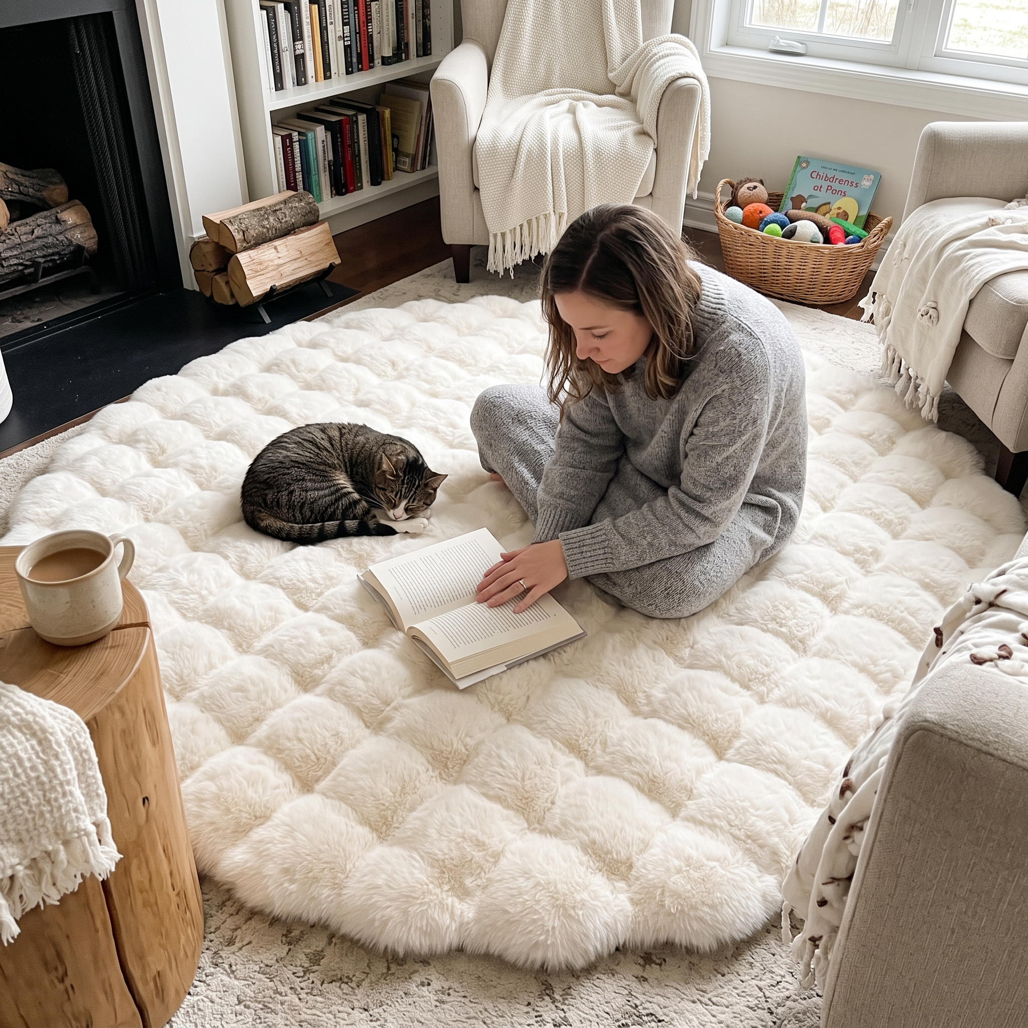 Cloud Comfort Round Bubble Rug lifestyle