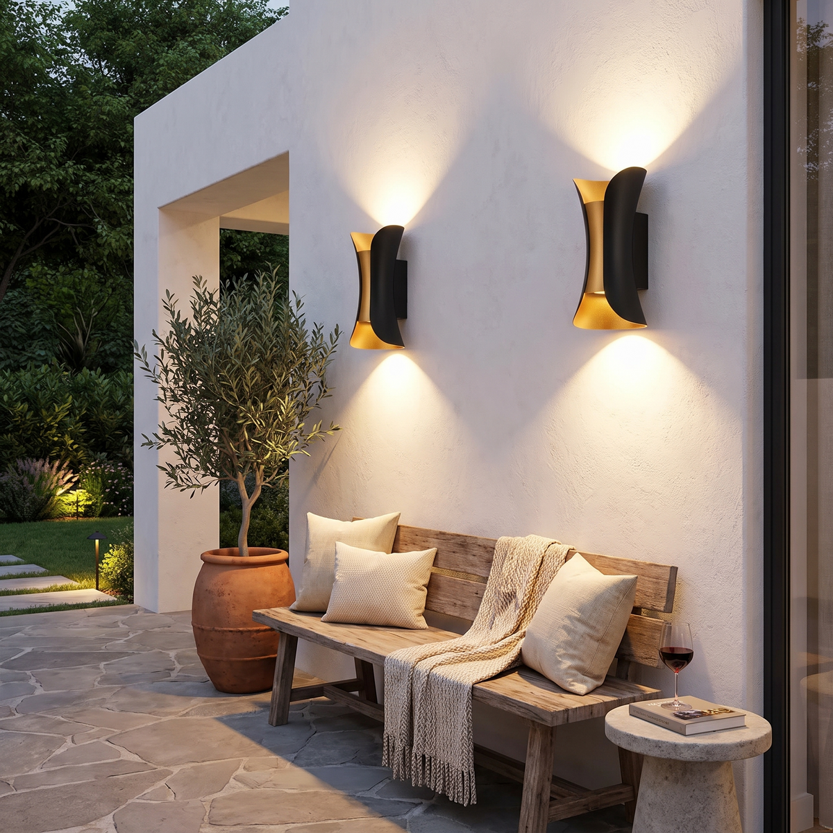 Modern Black & Gold Wall Light lifestyle