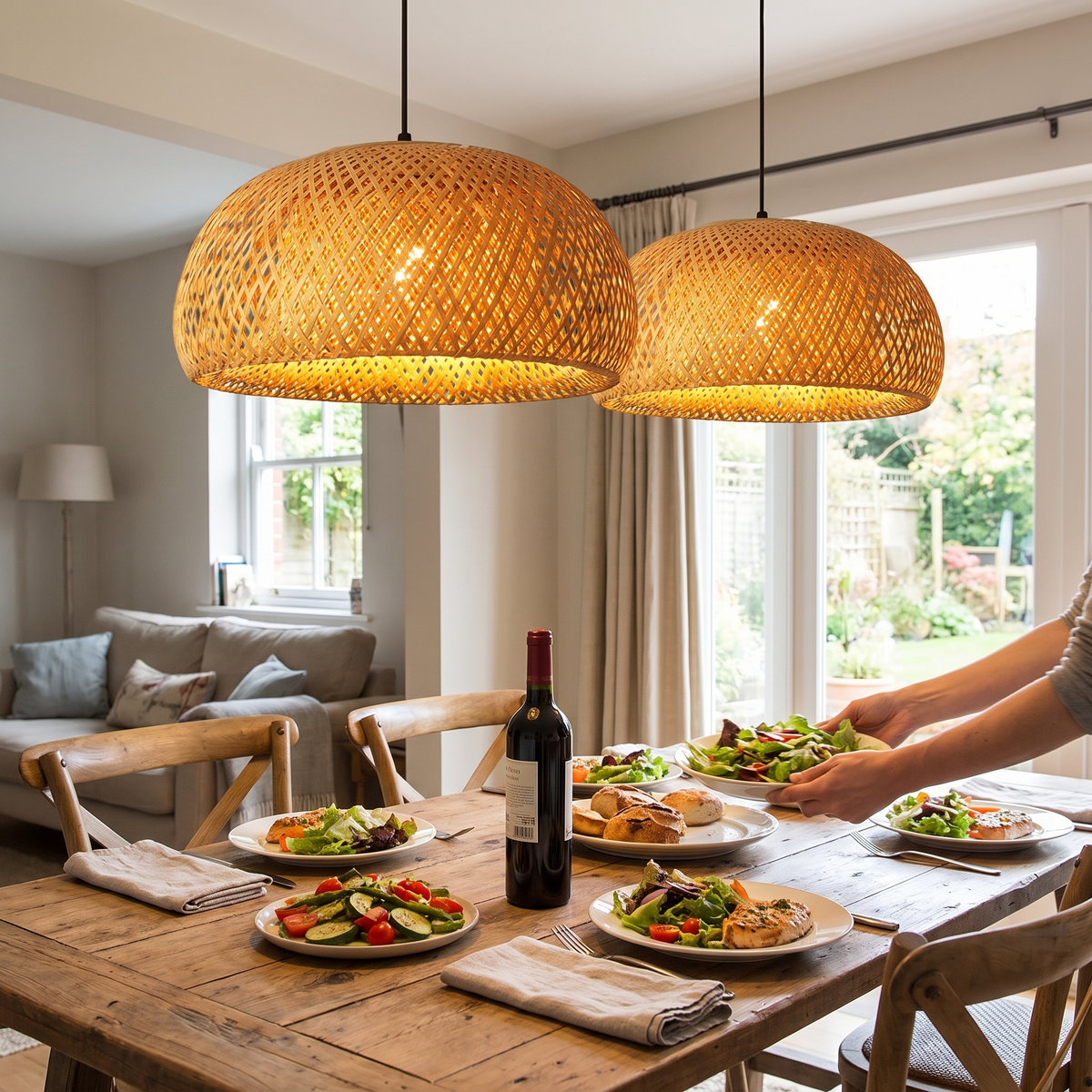 Natural Bamboo Pendant Lamp lifestyle