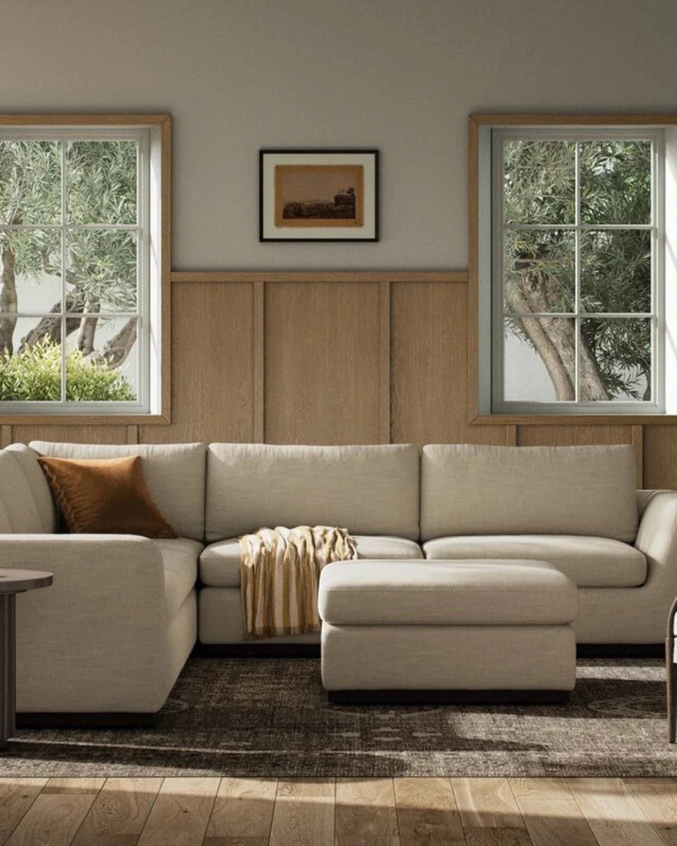Savoy Parchment / Sectional + Ottoman