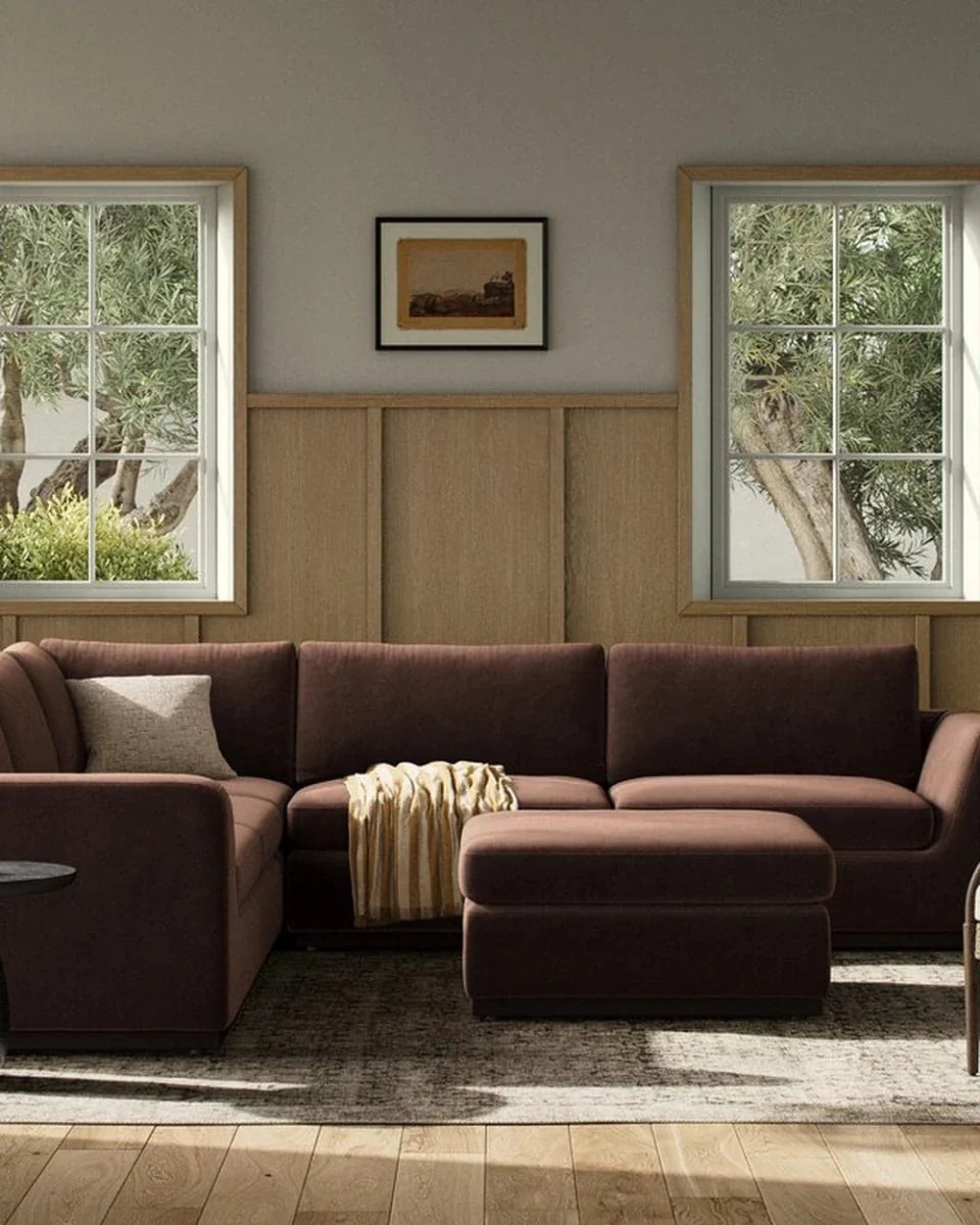 Surrey Cocoa / Sectional + Ottoman