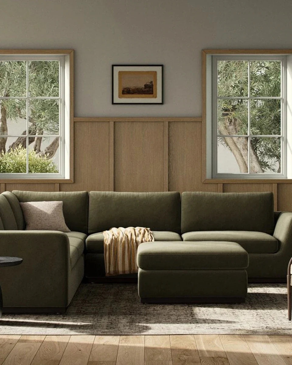 Surrey Olive / Sectional + Ottoman