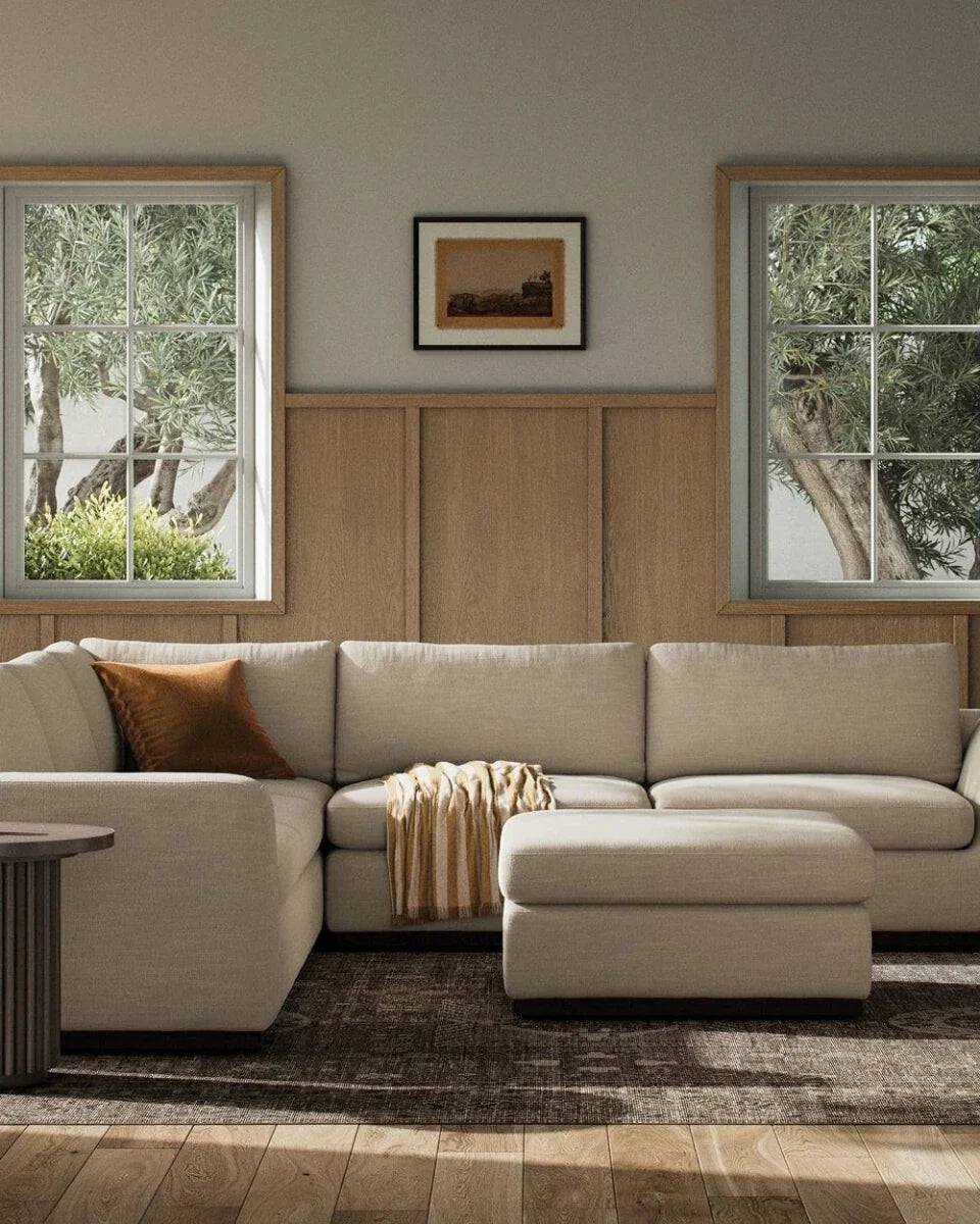 Savoy Parchment / Sectional + Ottoman