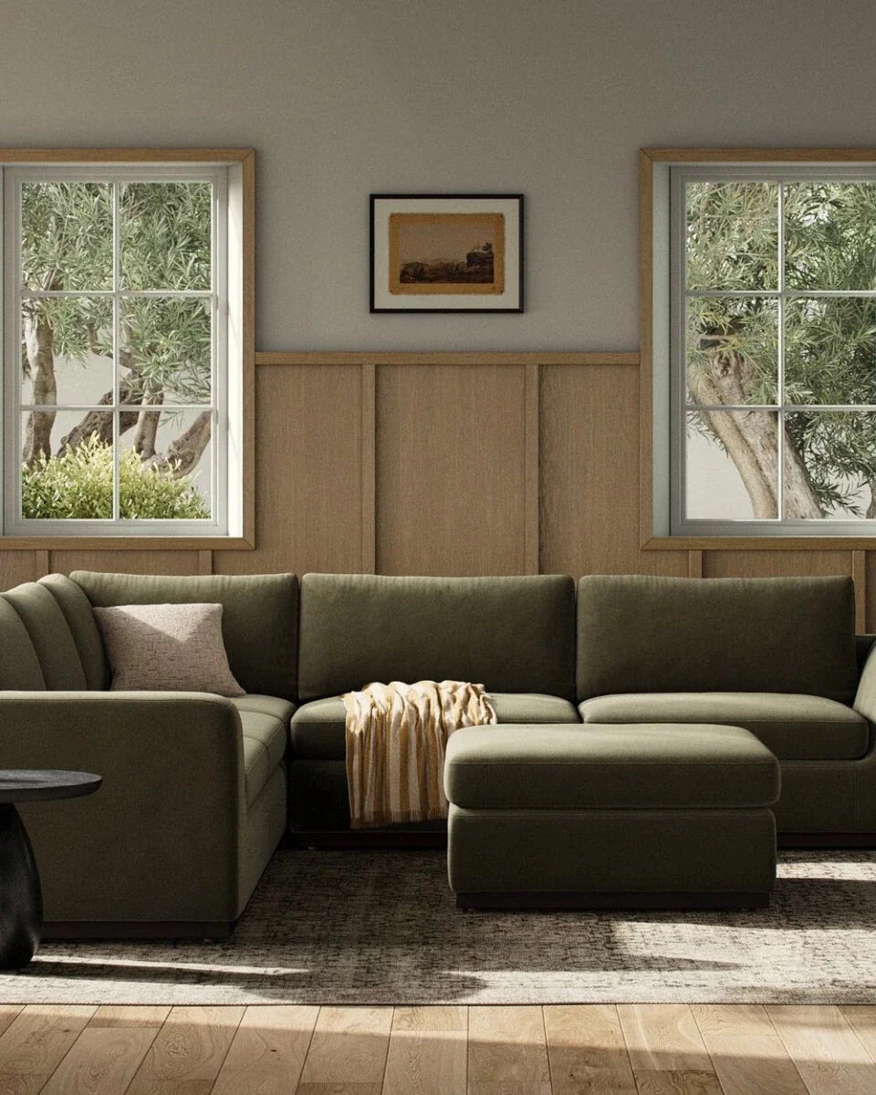 Surrey Olive / Sectional + Ottoman