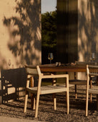 Teak & Beige Cord / No Cushion