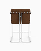 Chestnut Leather Seat / Chestnut Leather Sling / Polished Steel / Counter (24.5" Height)