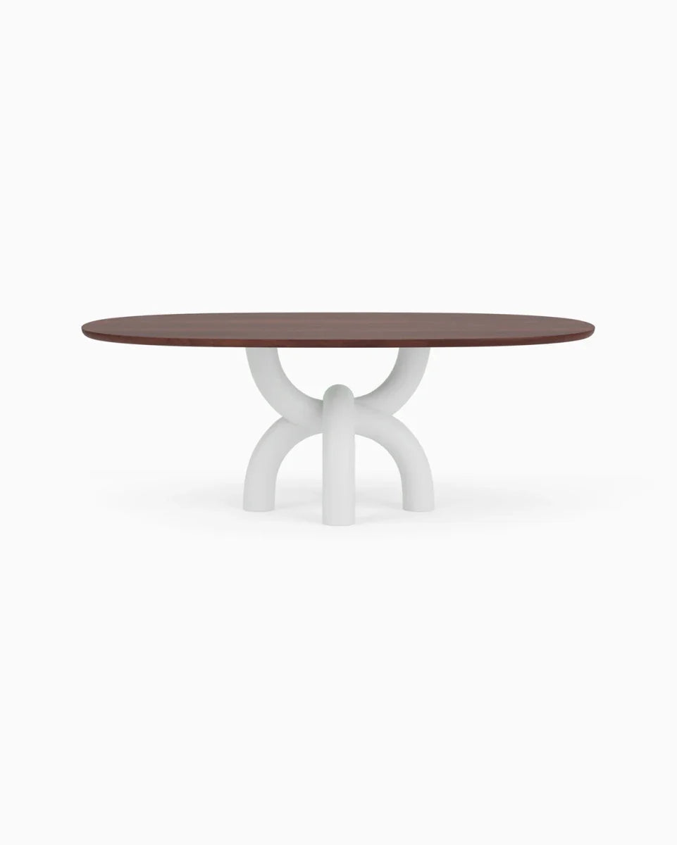 Walnut Top / White Plaster Base / 82" length | Seats 6