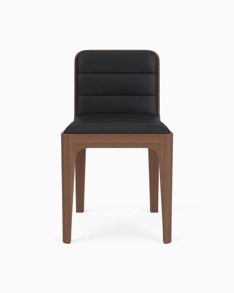 Black Leather Seat / Walnut Frame