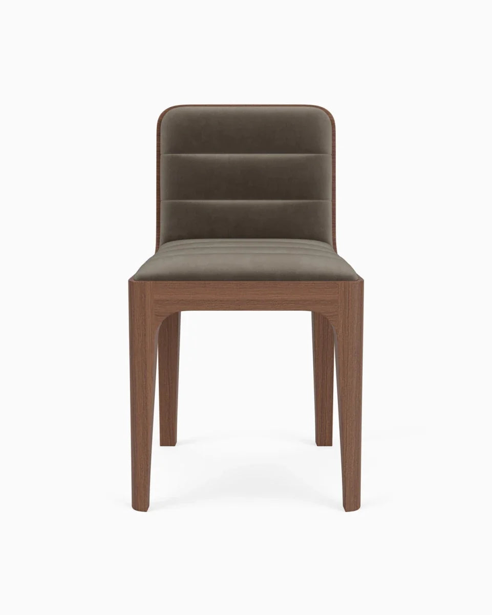 Mushroom Velvet Seat / Walnut Frame