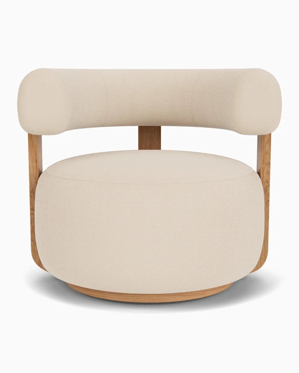 Oat Boucle / White Oak Frame