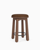 Chestnut Brown Leather Seat / Walnut / Counter (24.5" Height)