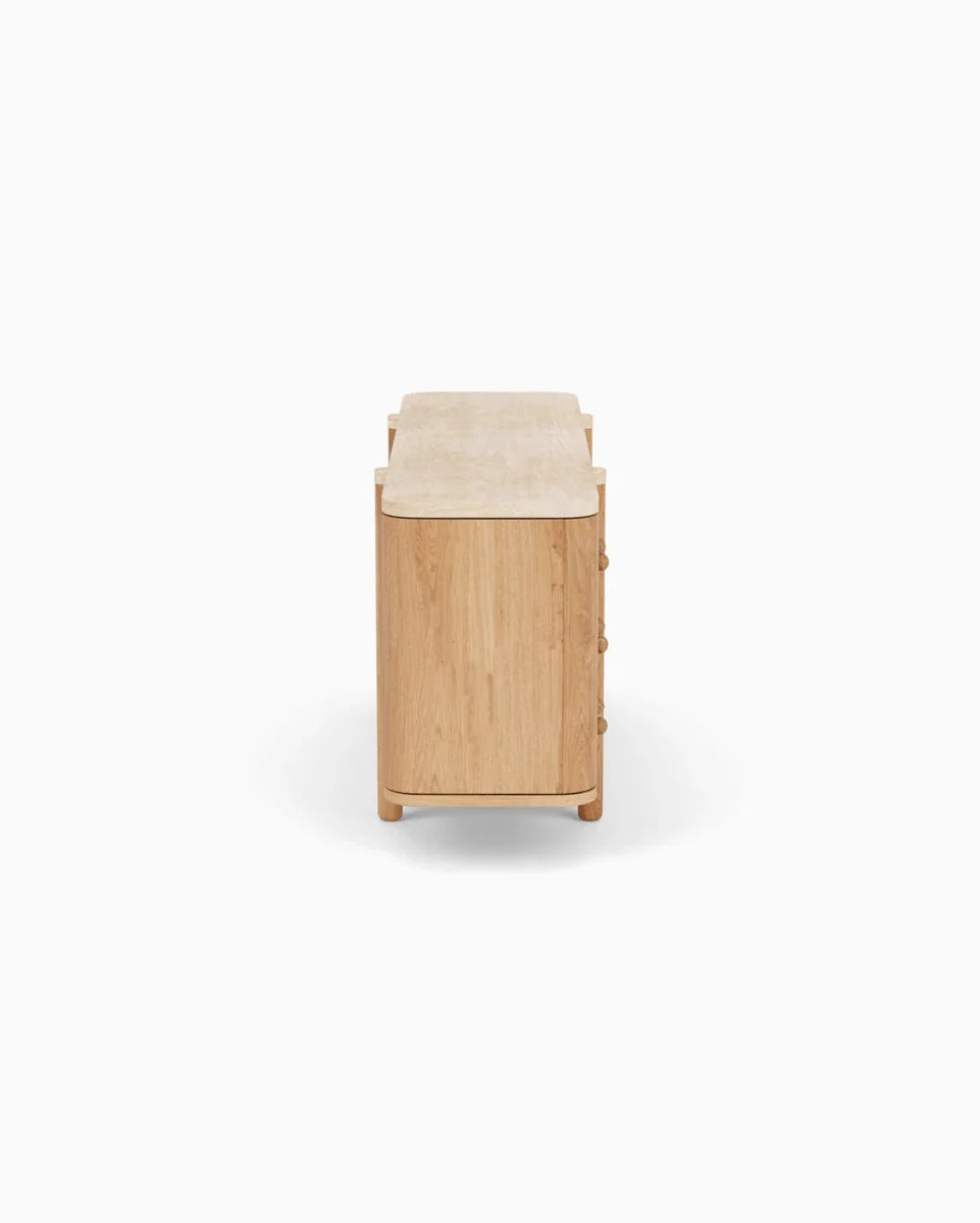 White Oak / Travertine Top / 68"