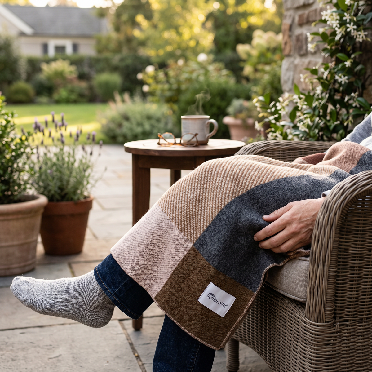 Sunbrella Four Corners Throw lifestyle