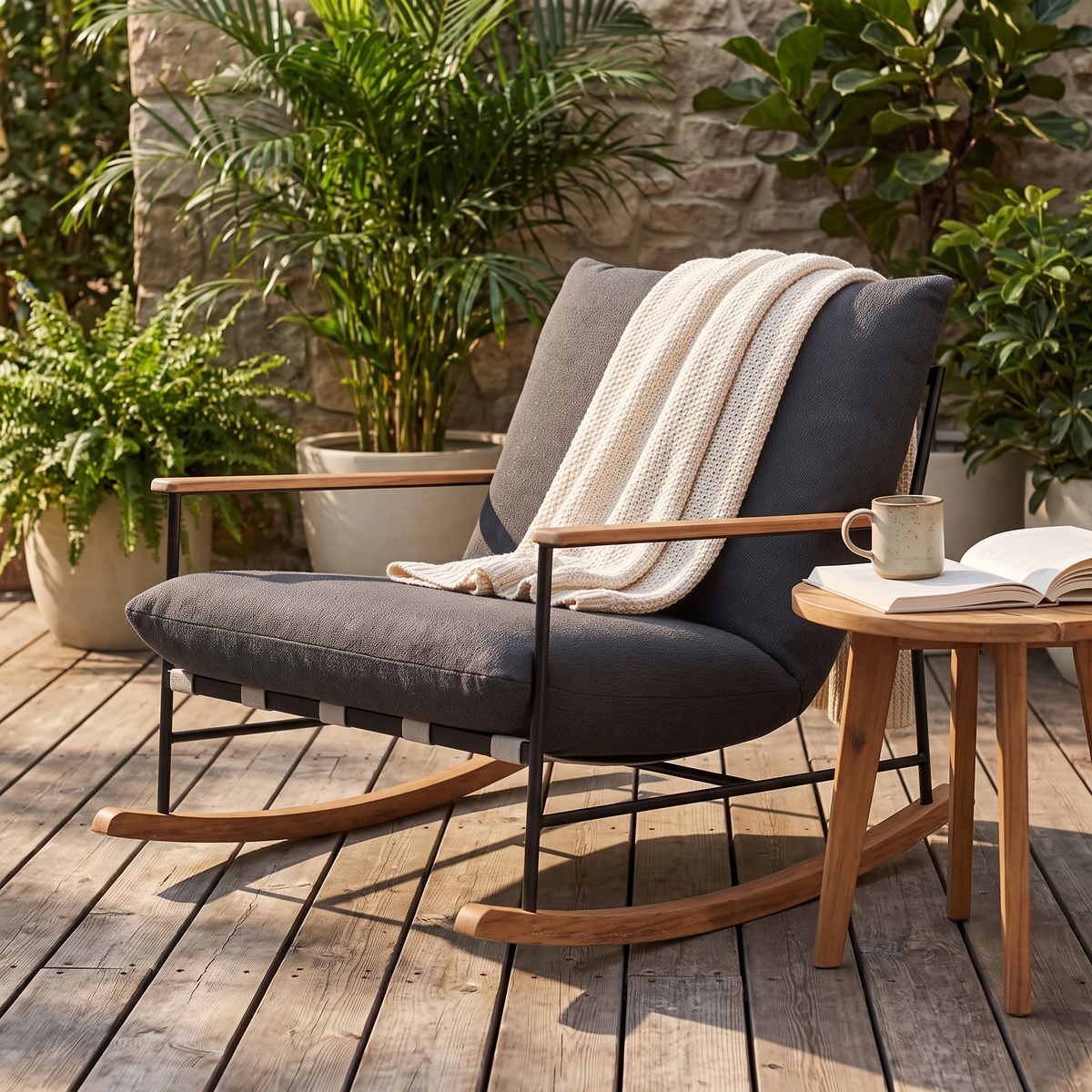 Outdoor Vail Lounge Rocker - lifestyle