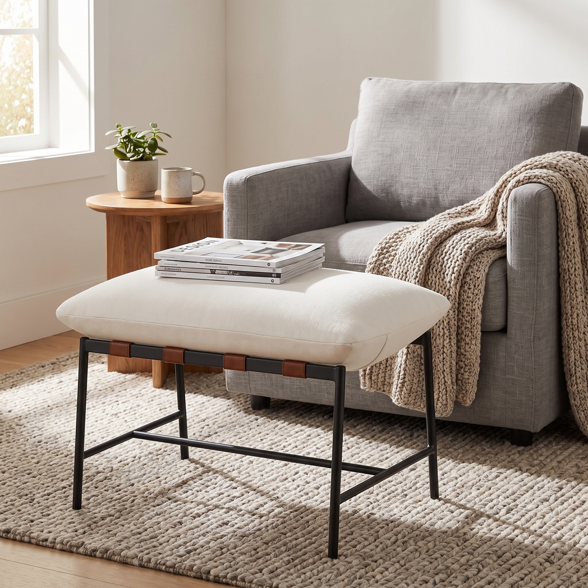 Replacement Vail Ottoman Cover - lifestyle