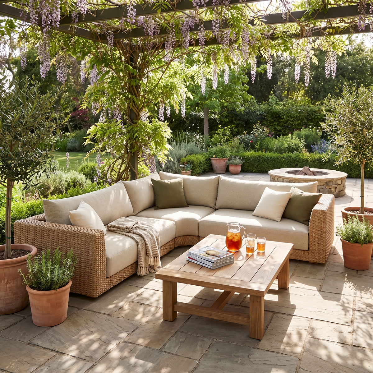 Sylvan Outdoor Sectional - lifestyle