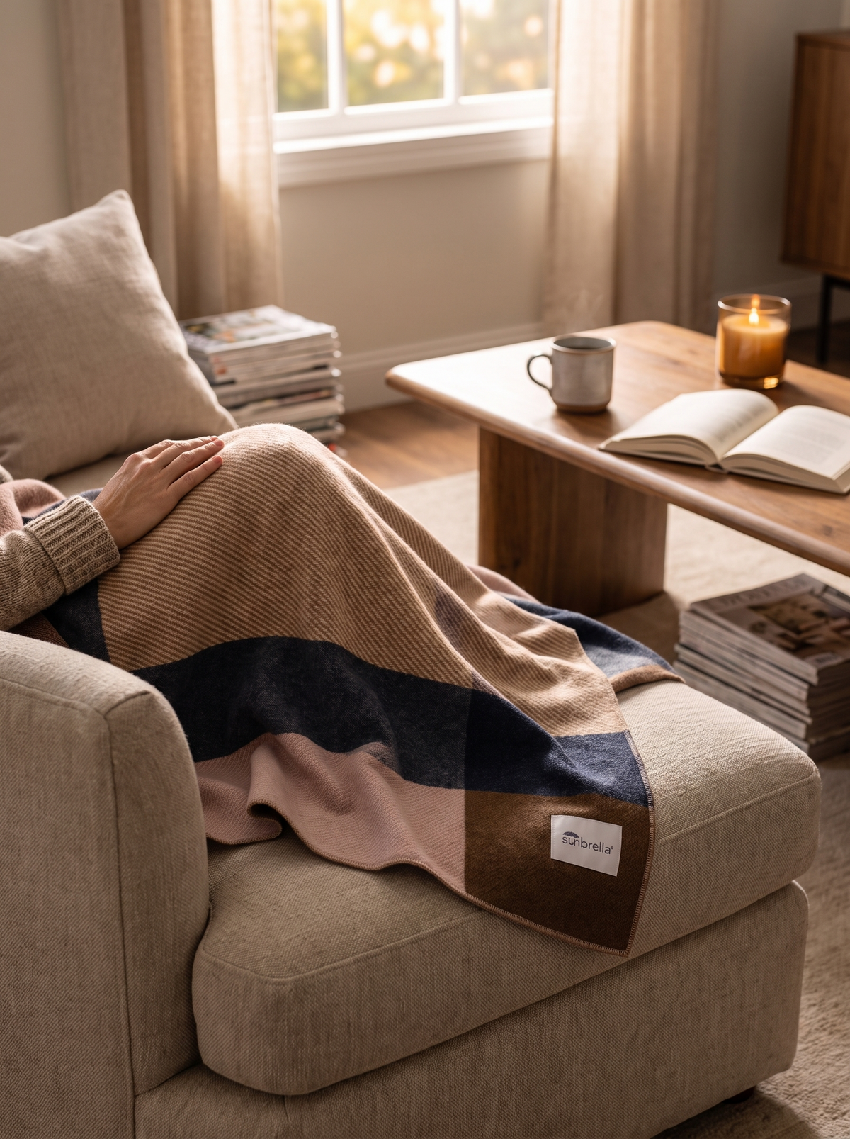 Sunbrella Four Corners Throw lifestyle 1
