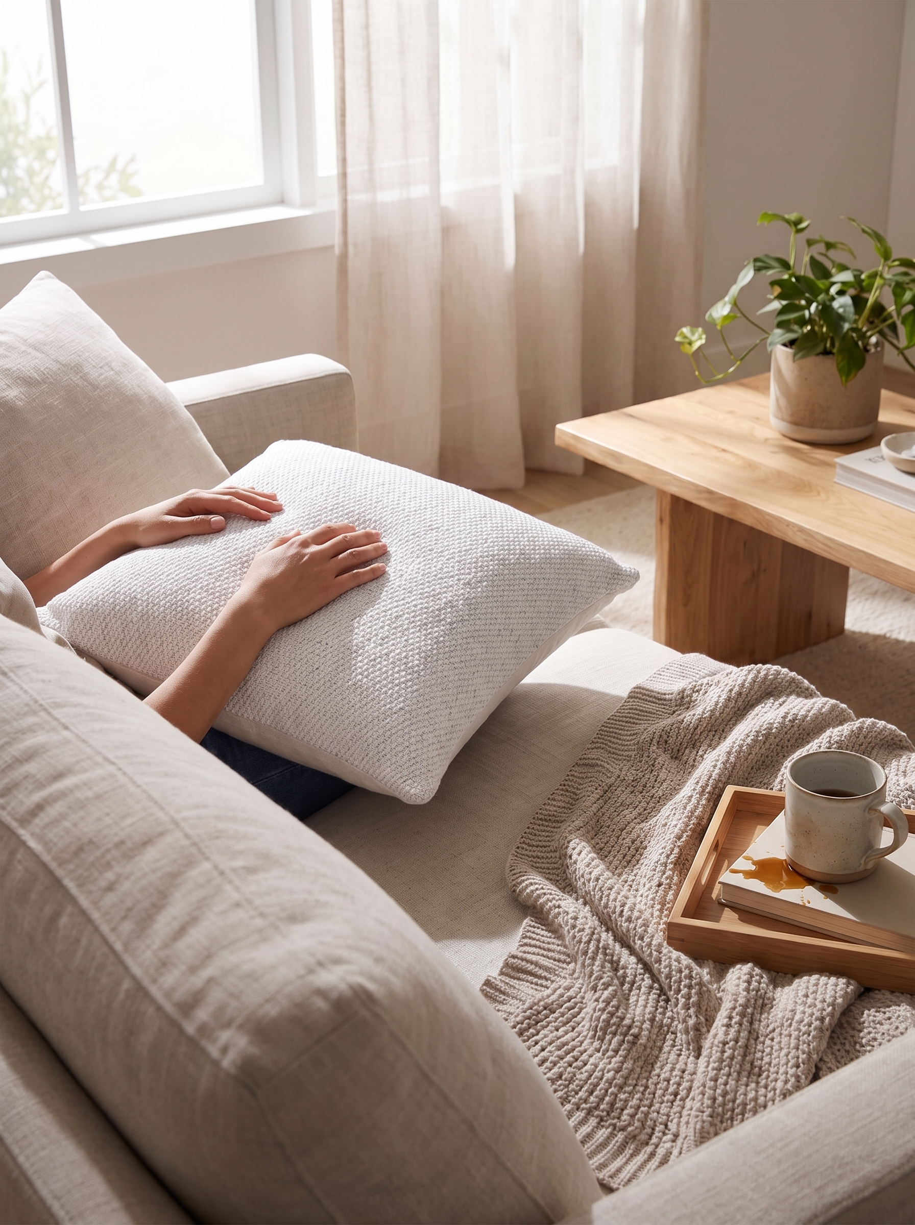 Boucle Outdoor Pillows lifestyle 3