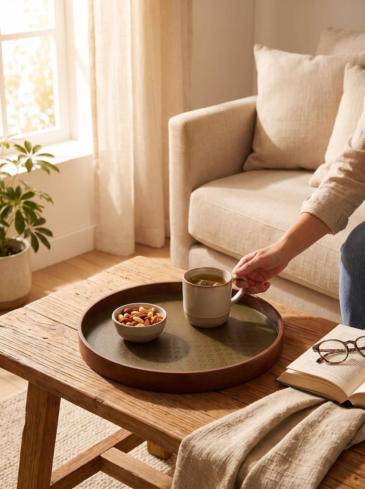 Second Nature Round Trays lifestyle 1