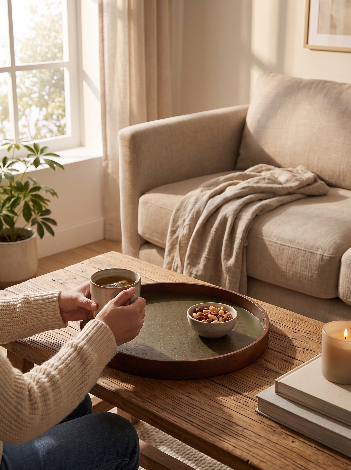 Second Nature Round Trays lifestyle 2