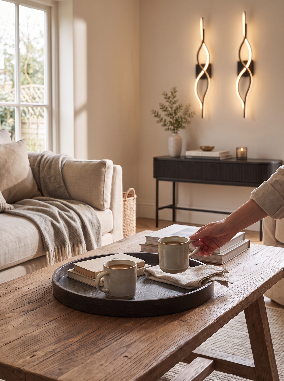 Slice Wooden Round Tray lifestyle 1