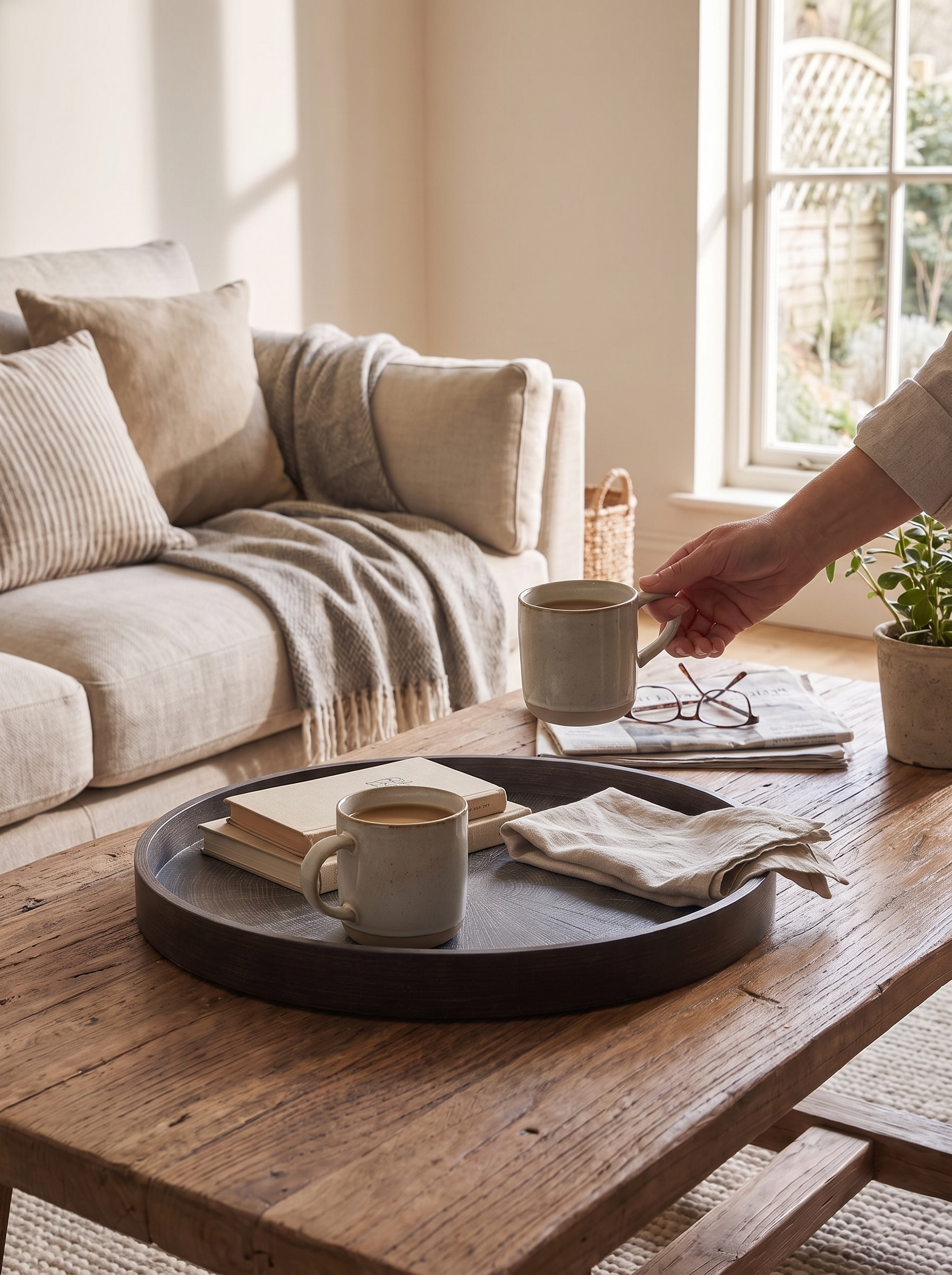 Slice Wooden Round Tray lifestyle 2