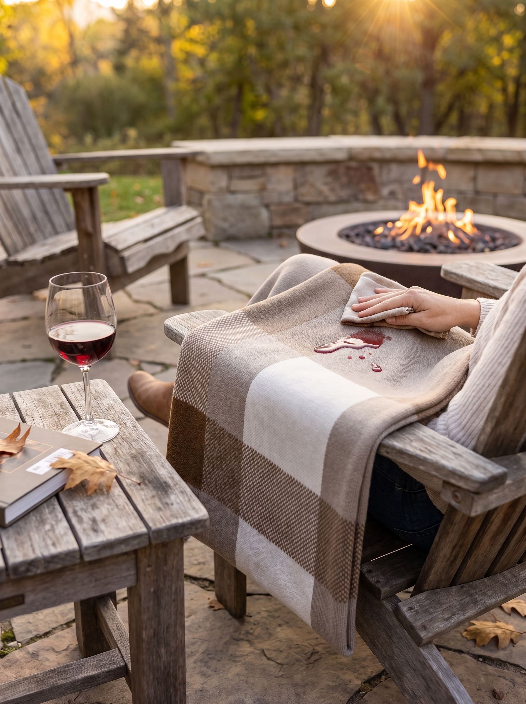 Sunbrella Buffalo Plaid Indoor/Outdoor Throw lifestyle 3