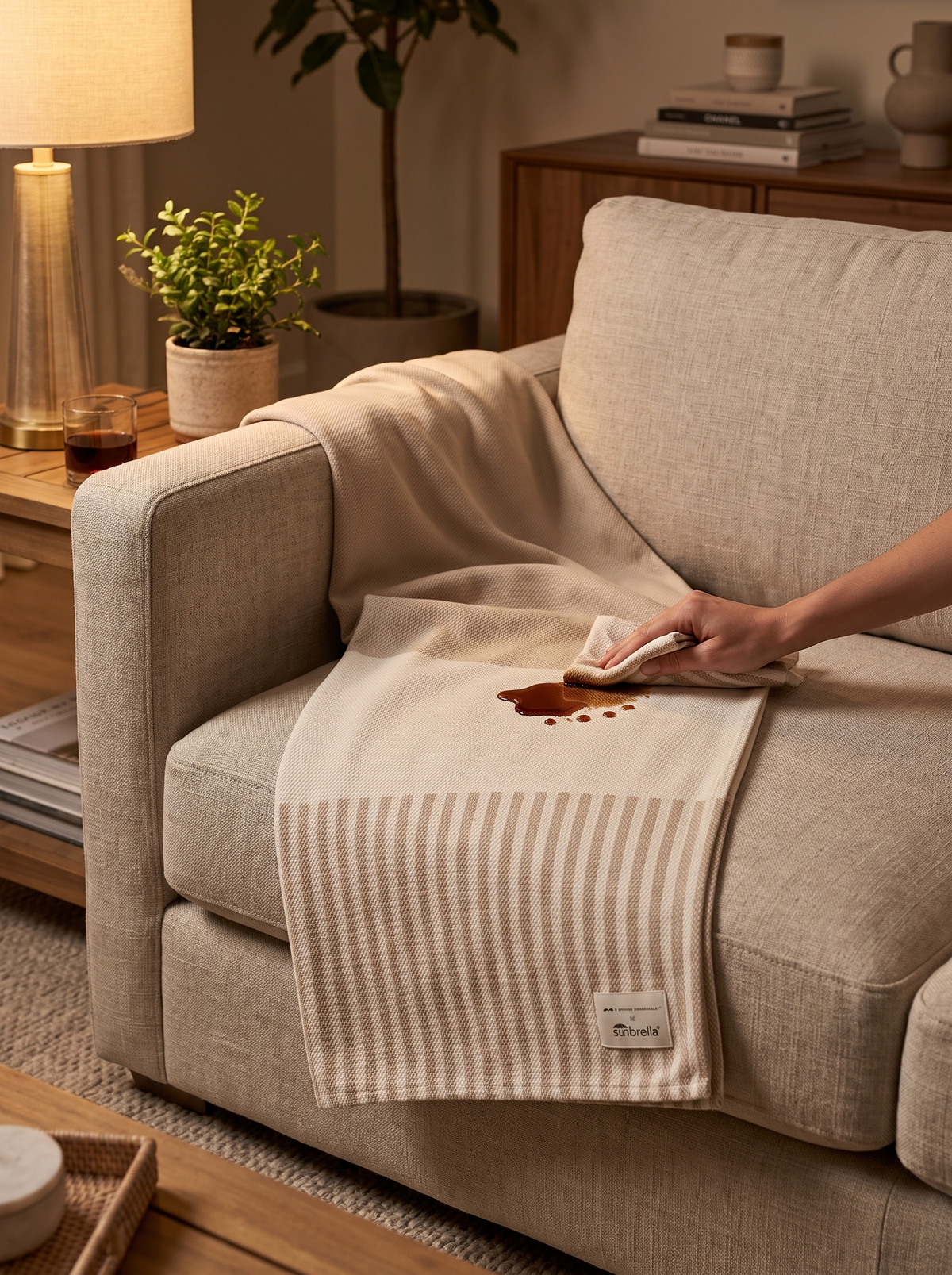 Sunbrella Horizon Line Indoor/Outdoor Throw lifestyle 3
