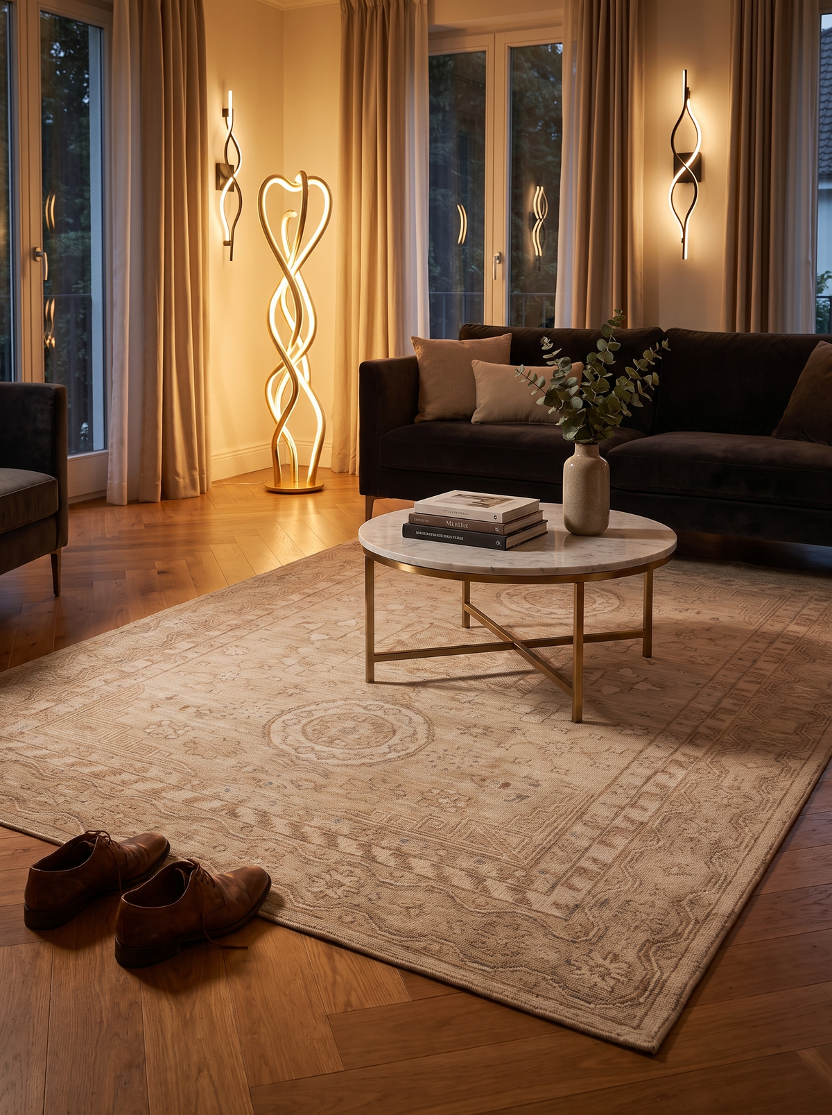 Cortona Hand Knotted Rug lifestyle 1