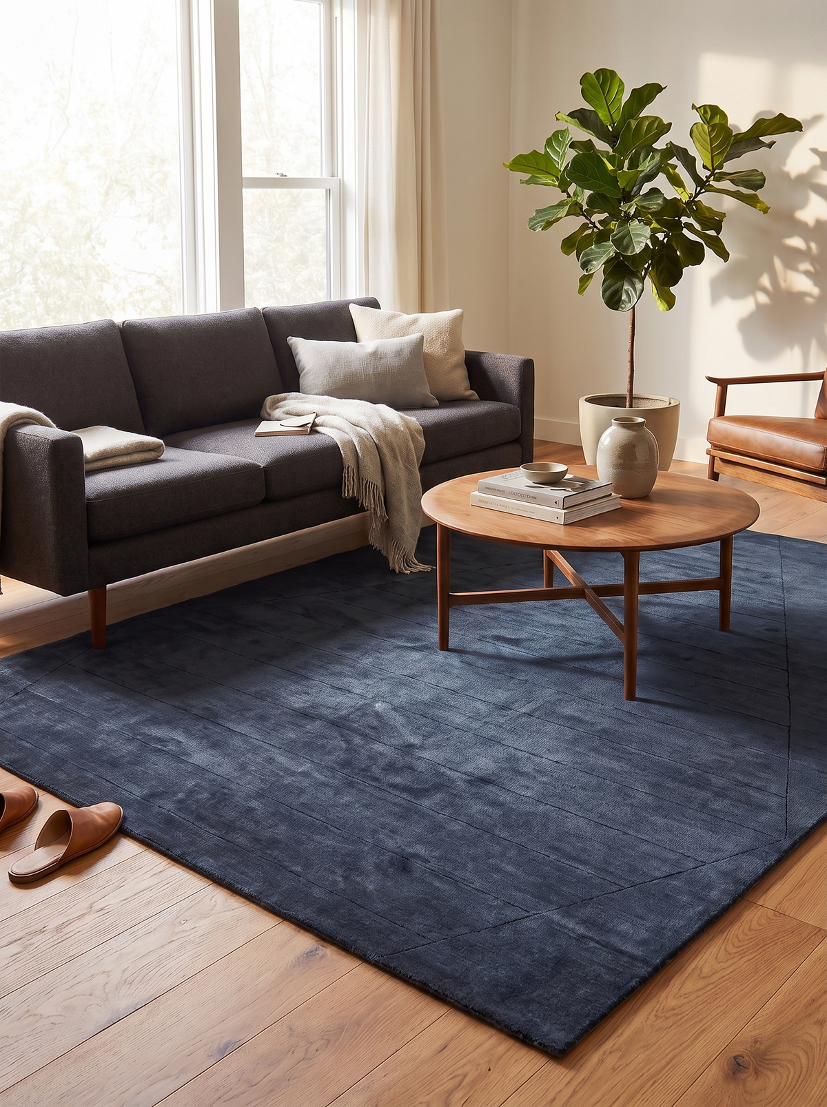 Sadzi Hand Carved Rug lifestyle 1