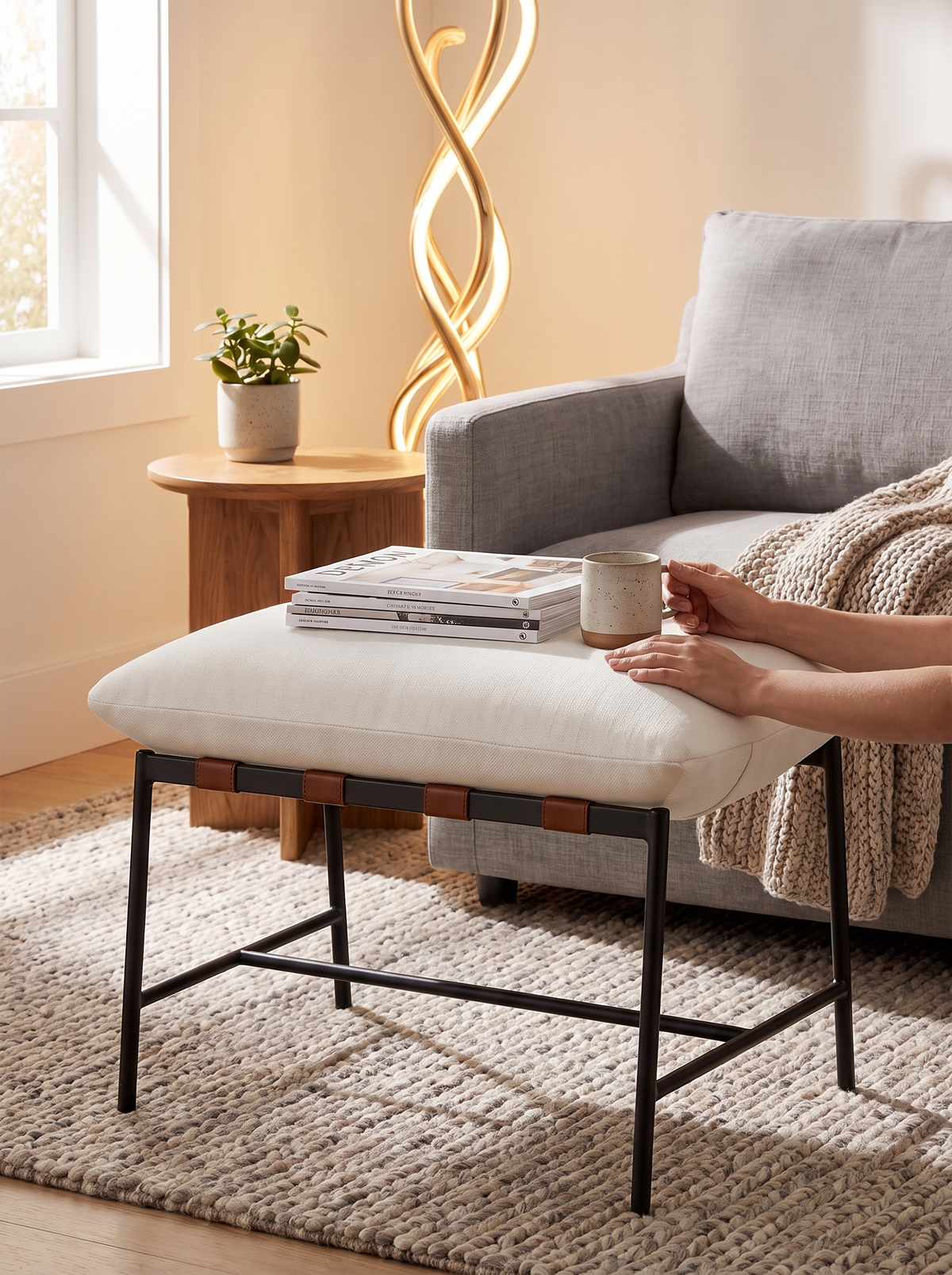 Replacement Indoor/Outdoor Vail Ottoman Cover lifestyle 3