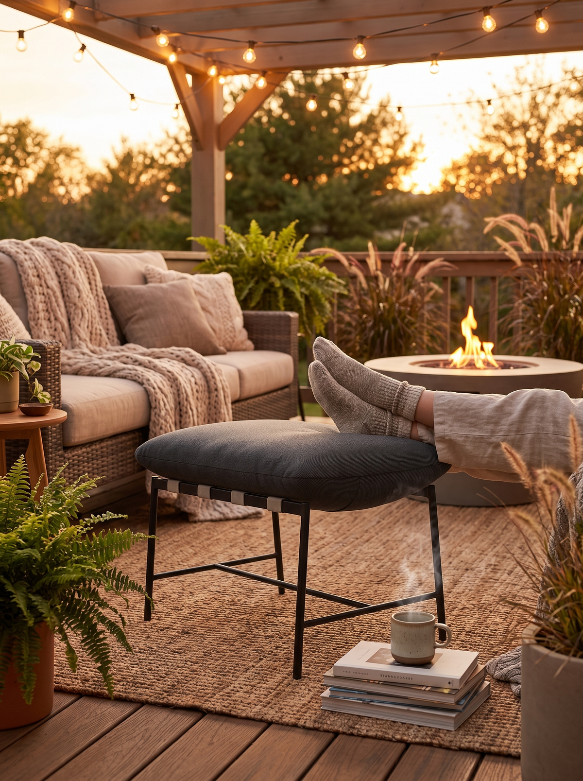 Outdoor Vail Ottoman lifestyle 2