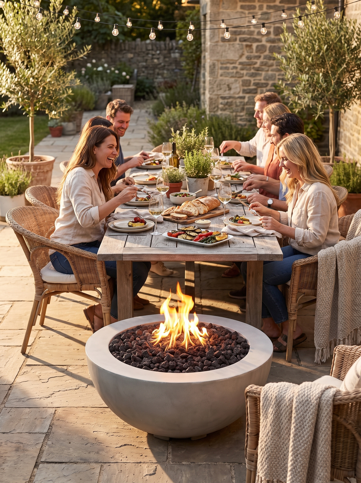 Bronson Outdoor Fire Table lifestyle 3
