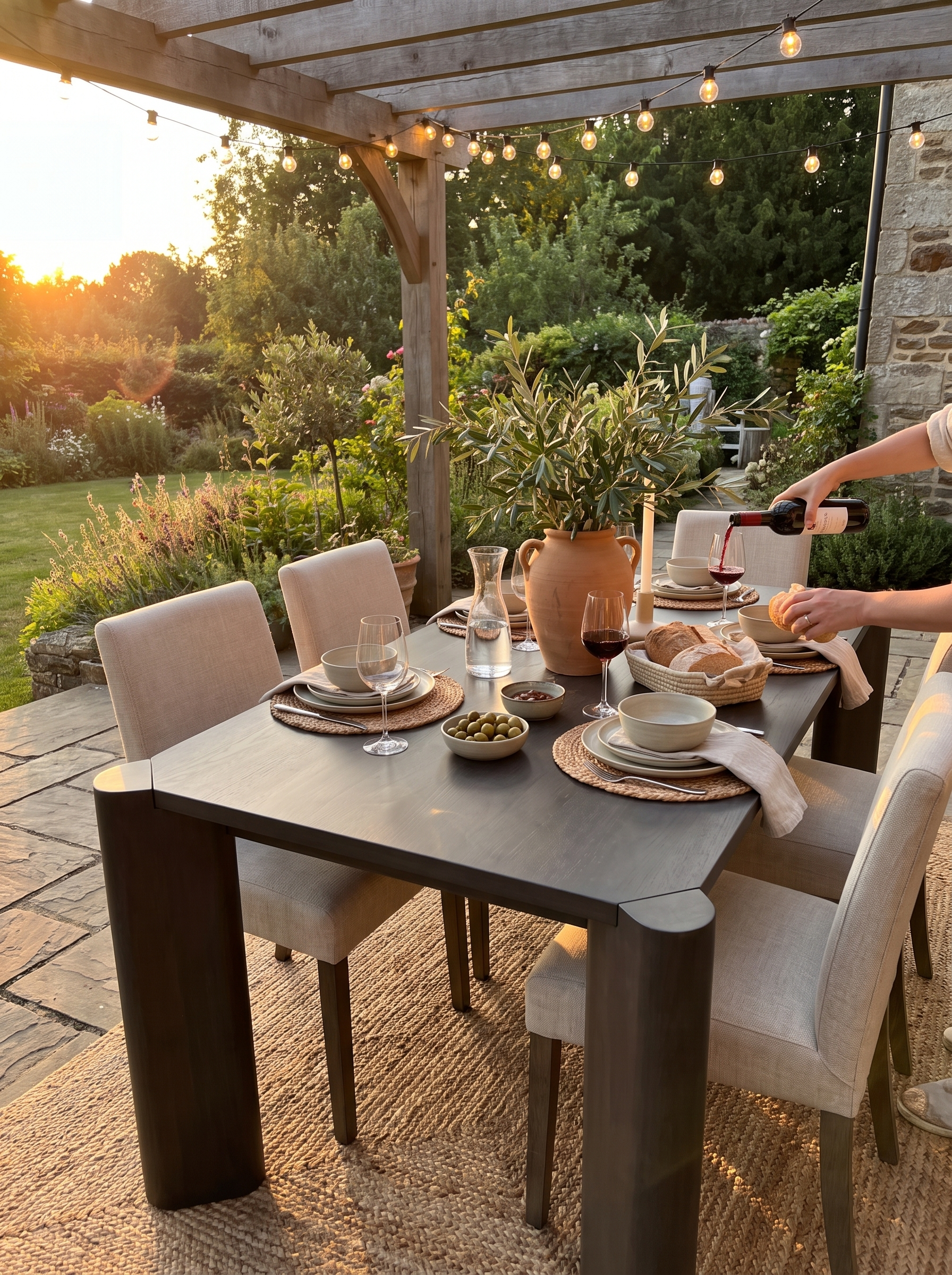 Soho Outdoor Metal Dining Table lifestyle 1
